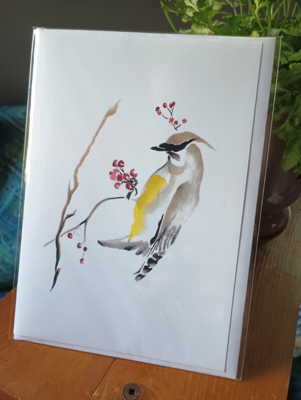 Cedar Waxwing with Berries - Image 2